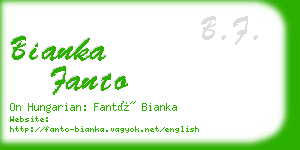 bianka fanto business card